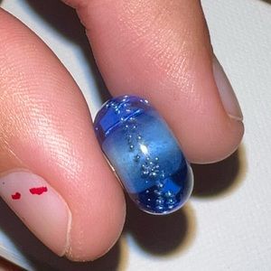 Blue Glass Troll Bead